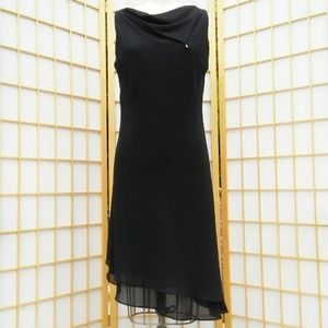 Virgo Black Sleeveless Asymmetrical Dress Size 8